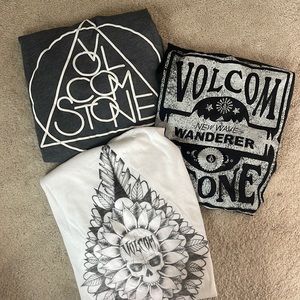 3 Volcom women short sleeves T-shirts.